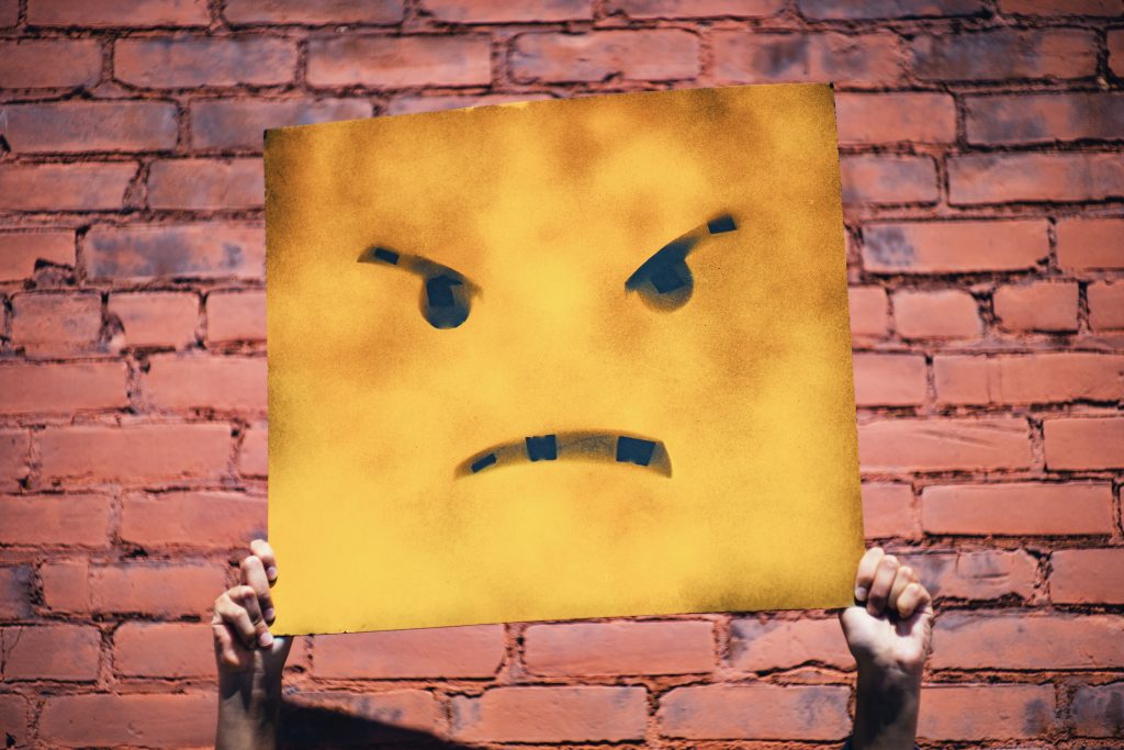 Frown face emoji sign